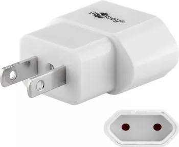 Adaptor de retea SUA Japonia la fisa Euro tip C CEE 7/16 mama 10A alb Goobay 