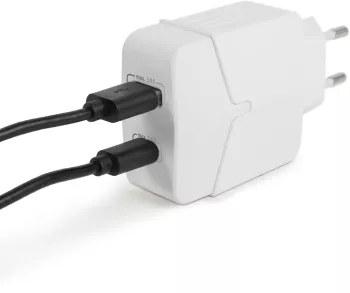 Adaptor incarcator de retea USB +USB Type C PD18W QuickCharge 3.0 cu incarcare rapida alb delight 