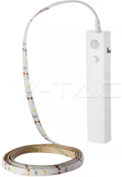 Banda LED 2835 2.4W 1m 2700K cu senzor de miscare si alimentare baterii 4x AAA V-TAC 