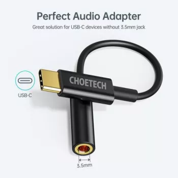 Cablu adaptor USB Type C - Jack 3.5 mm mama casti Choetech AUX003 