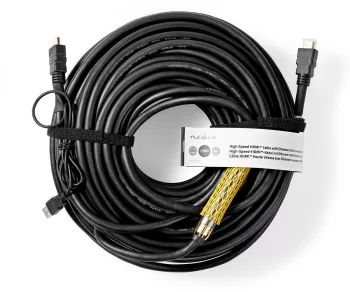 Cablu HDMI de mare viteza cu Ethernet si amplificator Nedis 40m negru 