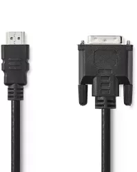 Cablu HDMI - DVI 24+1 Full HD 1080p 2m negru Nedis 