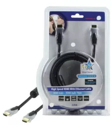 Cablu HDMI - HDMI 2m aurit v1.4 High Speed cu Ethernet HQ 