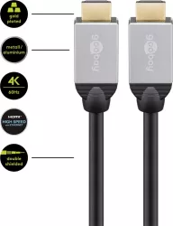 Cablu HDMI v2.0 Ethernet 1.5m Ultra HD 4K 60Hz 2160p Goobay Plus 