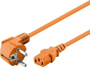 Cablu PC 2m ORANGE de alimentare calculator Schuko 90 grade tata - CCE mama Portocaliu Goobay 