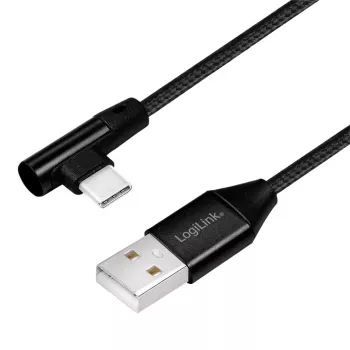 Cablu USB 2.0 A mufa tata - USB Type C mufa tata in unghi 0.3m LOGILINK CU0137 