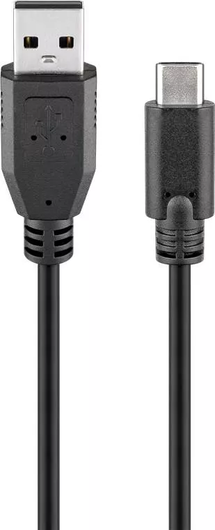 Cablu USB 2.0 tata la USB Type C tata 0.5m negru Goobay 
