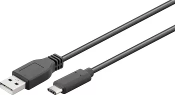 Cablu USB 2.0 tata la USB Type C tata 3m 3A negru Goobay 