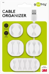 Cleme pentru gestionarea cablurilor Goobay set 5buc alb 