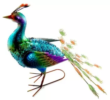 Decoratiune gradina metalica paun 49x35.5x53 cm 