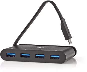 Hub Computer USB Type C - 4x USB 3.0 negru Nedis