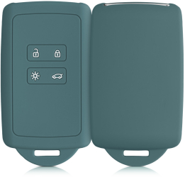 Husa Cheie Auto kwmobile pentru Renault/Dacia 4 Butoane - Keyless Go Silicon Verde 48035.207 