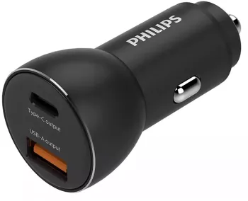 Incarcator auto USB-A SI USB TYPE C 36W 12&ndash 24VDC PHILIPS DLP2521 