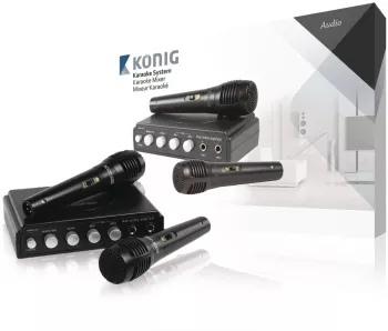 Mixer karaoke cu 2 microfoane negru Konig
