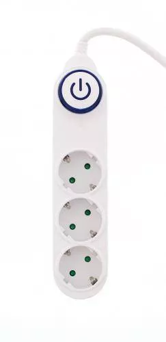 Prelungitor 3 prize 5m alb cu intrerupator cablu 3xG1.5mmp Well 