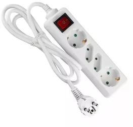 Prelungitor 4 prize cu intrerupator 1.5m 3G1.5mm2 alb V-TAC SKU-8770 