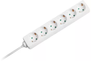 Prelungitor 6 prize 1.5m 3G1.5mm2 alb V-TAC SKU-8760 