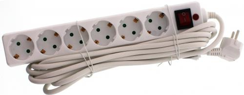 Prelungitor cu protectie la supratensiune 5m 6 prize Schuko Well 
