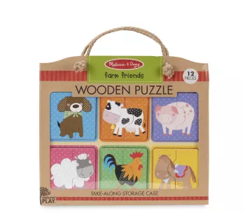 Primul meu puzzle eco din lemn prieteni de la ferma - melissa & doug 