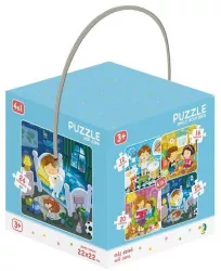 Puzzle 4 in 1 - Activitatile zilnice 12 16 20 24 piese 