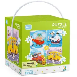 Puzzle 4 in 1 - Vehicule 12 16 20 24 piese