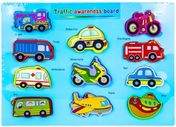 Puzzle din lemn incastru Vehicule 