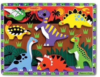 Puzzle lemn in relief dinozauri melissa and doug 