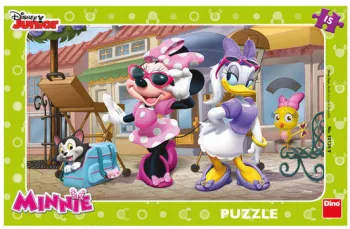 Puzzle - Minnie si Daisy la plimbare 15 piese 