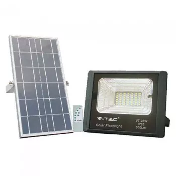 Reflector LED 12W 6000K 550lm cu incarcare solara V-TAC 