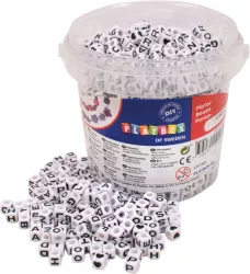 Set 1250 de margele cub de insirat cu litere diametru 6.5 mm 