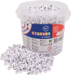 Set 2500 de margele rotunde plate de insirat cu litere diametru 7.5 mm 