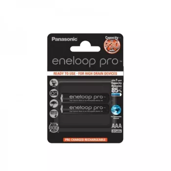 Set acumulatori Panasonic Eneloop Ni-MH 2x AAA R3 930mA PRO 2buc BK-4HCDE/2BE 