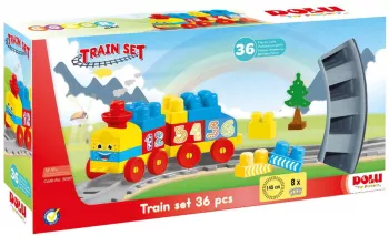 Set de constructii cu trenulet - 36 piese