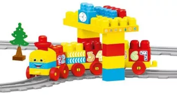 Set de constructii cu trenulet - 58 piese