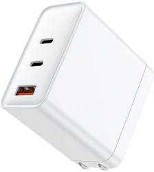 Incarcator Rețea Lemontti GaN 2x Type-C și 1x USB-A 65W Fast Charge EU Plug Alb