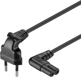 Cablu alimentare TV 5m Euro 90 grade la 2 pini 90 grade Goobay 