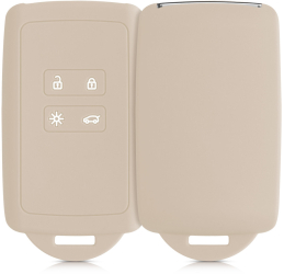 Husa Cheie Auto kwmobile pentru Renault/Dacia 4 Butoane - Keyless Go Silicon Crem 48035.16 
