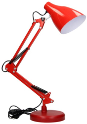 Lampa de birou VIRONE DIAN DL-1/R E27 60 W 3 articulatii mobile cablu 110 cm cu comutator otel rosu 