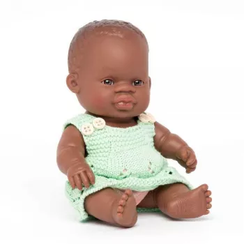 Papusa bebelus educativa 21 cm - fetita africana 
