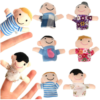 Set 6 Mascote Din Plush Pe Degete membri familiei Poliester 3 Ani+ Multicolor 