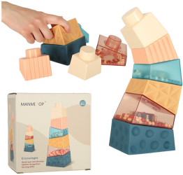 Turn senzorial piramidal educational cu bile Montessori 