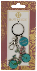 Breloc Happy and Bright bicicleta cu floricele 