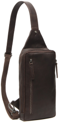 Geanta crossbody din piele naturala The Chesterfield Brand Rotterdam Maro inchis 