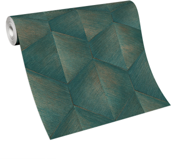 Tapet geometric efect 3D extralavabil vinilic pe suport Vlies 10370-19 