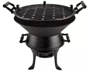 Gratar gradina cu carbuni grill rotund fonta 35 cm Perfect Home 