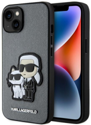 Husa Hardcase Saffiano Silver pentru iPhone 14 6 1 