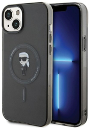 Husa iPhone 15 Plus Karl Lagerfeld neagra Magsafe 