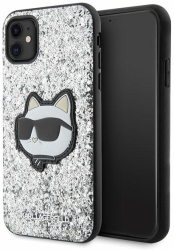 Husa iphone Karl Lagerfeld Klhcn61g2cps Silver cu paiete Choupette 