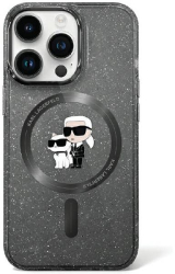 Husa Karl Lagerfeld pentru iPhone 11 - negru cu glitter. 