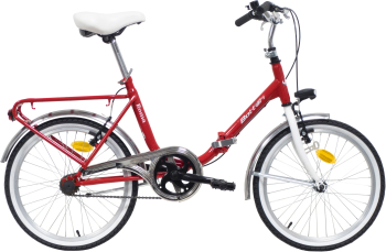 Bicicleta Pliabila Bottari 20 inch cadru otel 1 viteza frane V-brake rosu